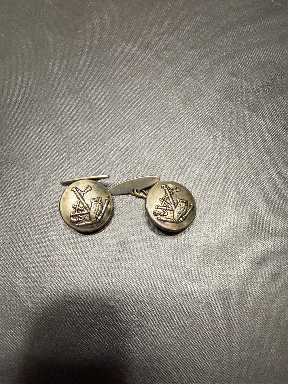 Antique Brass Emblem Owl Round Cufflinks - Men Accessories